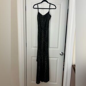 Reformation black sequin pantsuit - size L with waist tie